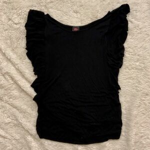 Bebe black flutter sleeve top. Size small